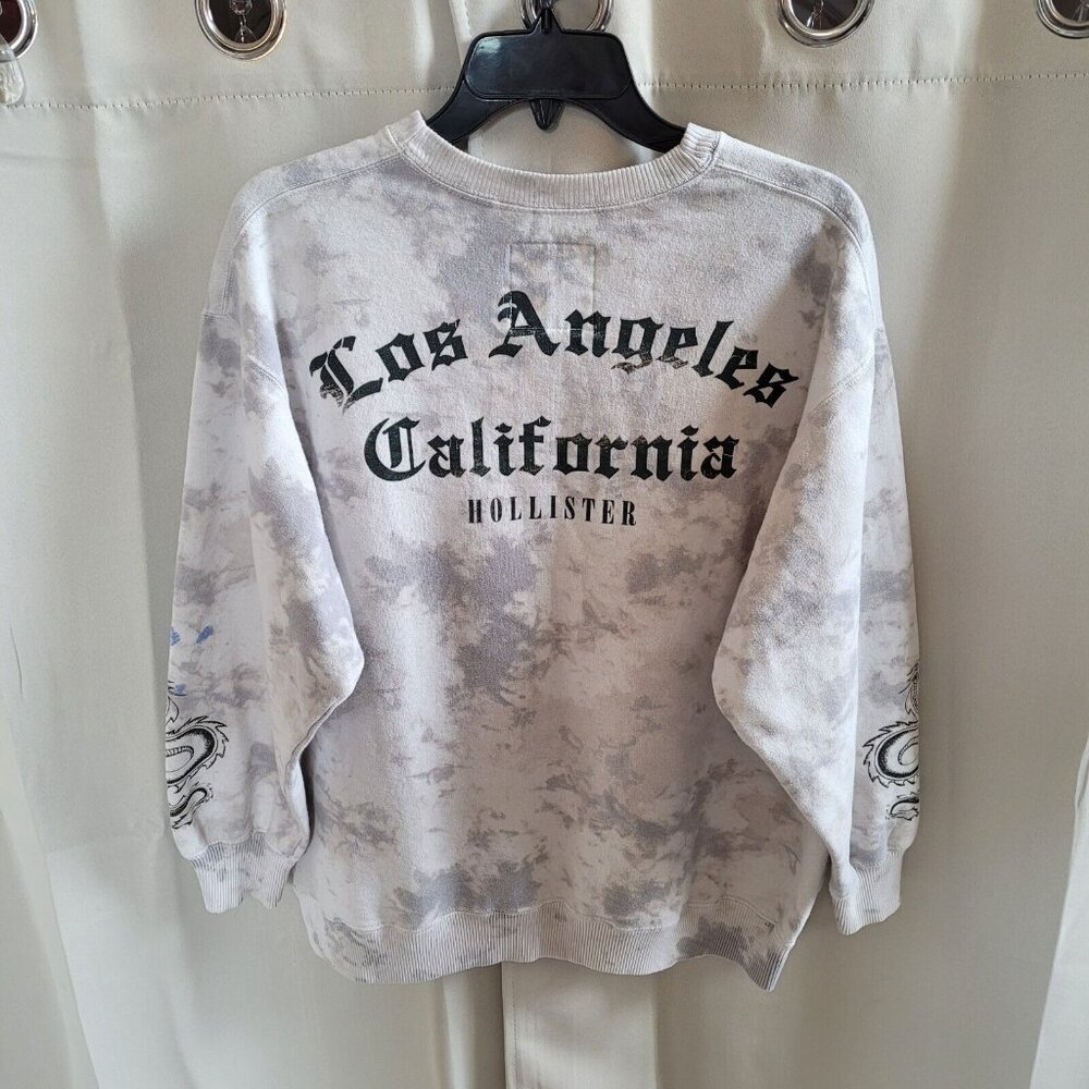 Vtg 2001 Hollister Womens Sweatshirt Small Tie Dye Dragon Distressed Y2K 17419 X